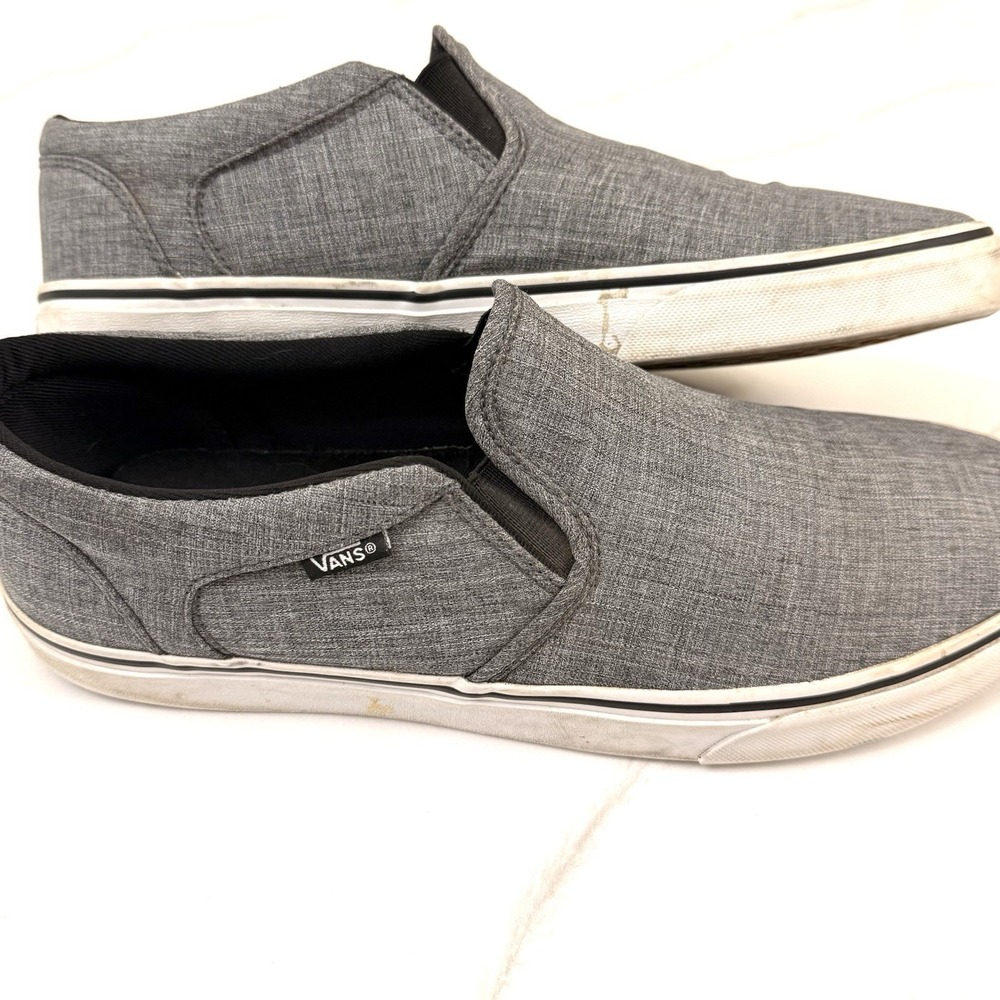 Vans Asher Deluxe Skate Shoes Mens 11.5 Gray Slip-On Comfort Textile - Picture 3 of 8